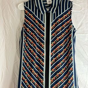 CAbi Women's Mini Dress - Navy and Orange Floral